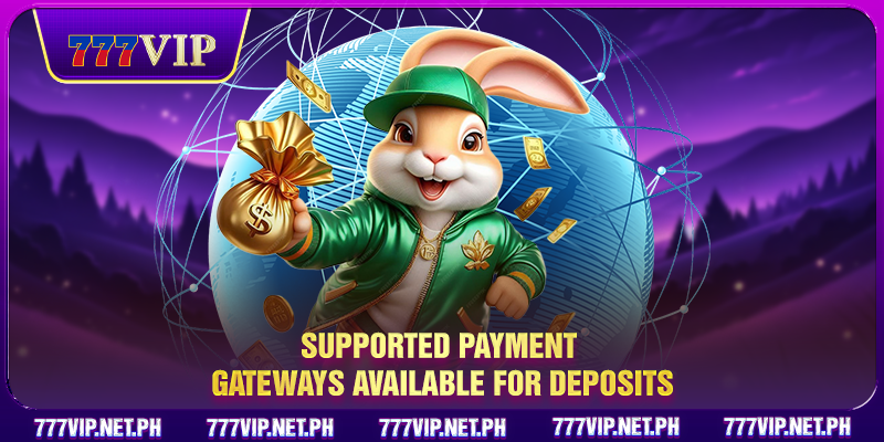 Supported payment gateways available for deposits